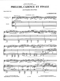 Desenclos: Prelude Cadence Et Finale for Alto Saxophone published by Leduc