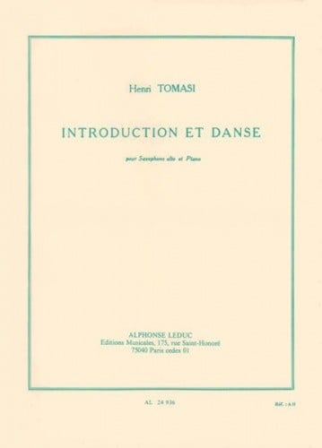 Tomasi: Introduction et Danse for Alto Saxophone published by Leduc