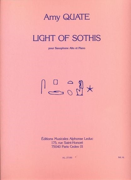 Quate: Light of Sothis for Alto Saxophone published by Leduc
