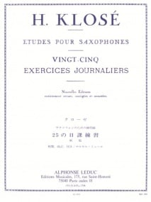 Klose: 25 Exercises Journaliers for Saxophone published by Leduc