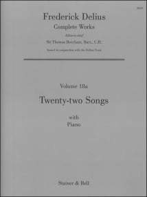 Delius: Twenty-two Songs with Piano published by Stainer & Bell