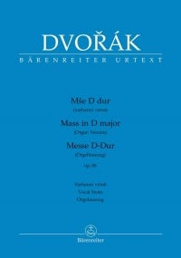 Dvorak: Mass in D Opus 86 Vocal Score published by Barenreiter