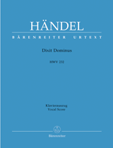 Handel: Dixit Dominus (HWV 232) published by Barenreiter Urtext - Vocal Score