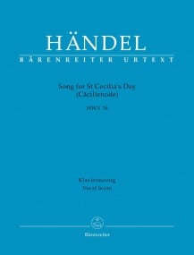 Handel: Song for St Cecilias Day (HWV 76) published by Barenreiter Urtext - Vocal Score