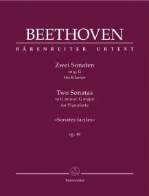 Beethoven: 2 Sonatas for Piano in G minor & G major Opus 49 published by Barenreiter