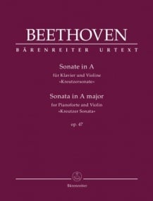 Beethoven: Sonata in A Opus 47 (Kreutzer) for Violin published by Barenreiter