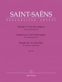Saint-Saens: Sonata No 2 in Eb Opus 102 for Violin published by Barenreiter