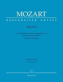 Mozart: Requiem (K626) (Ostrzyga completion) published by Barenreiter Urtext - Vocal Score