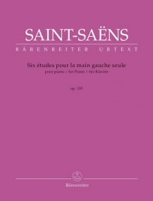 Saint-Saens: 6 Etudes Opus 135 pour la Main gauche published by Barenreiter
