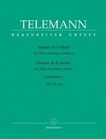 Telemann: Sonata in B minor (Tafelmusik No.1 1733) for Flute published by Barenreiter