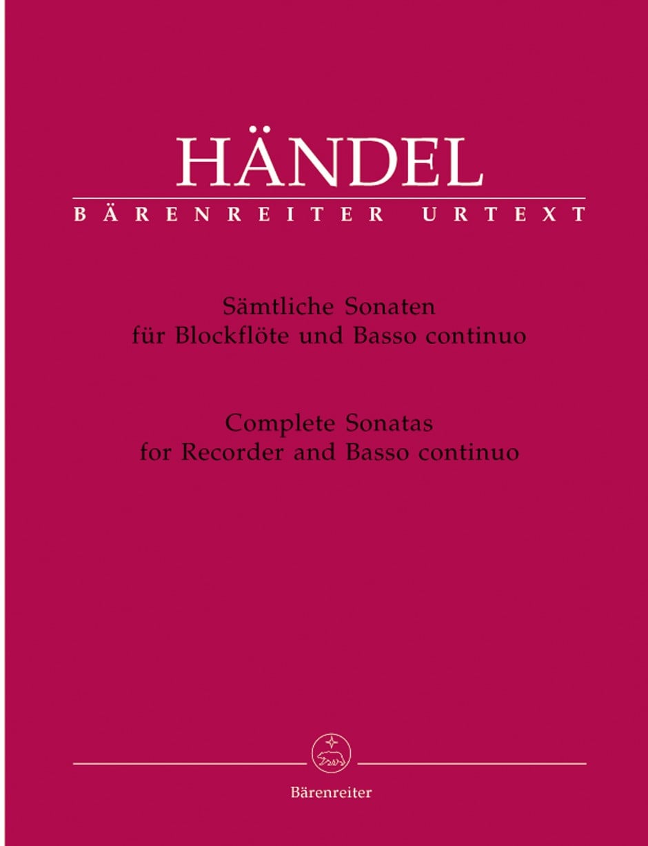 Handel: Complete Sonatas for Treble Recorder published by Barenreiter