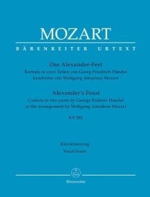 Handel (arr. Mozart): Alexander's Feast (K591) published by Barenreiter - Vocal Score