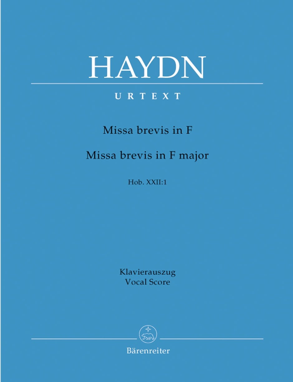 Haydn: Missa brevis in F major (Hob XXII:1) published by Barenreiter Urtext - Vocal Score