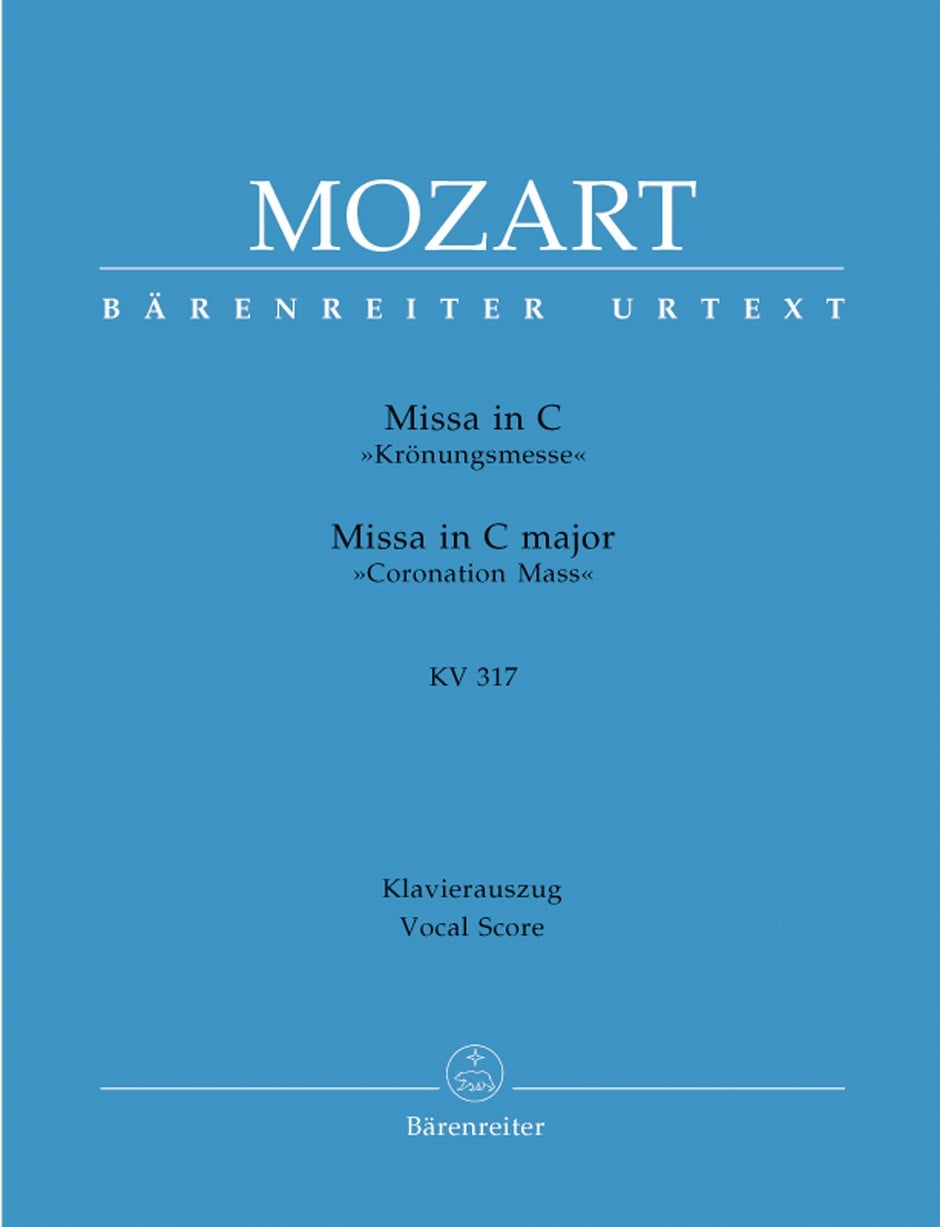 Mozart: Mass in C (K317) (Coronation Mass) published by Barenreiter Urtext - Vocal Score