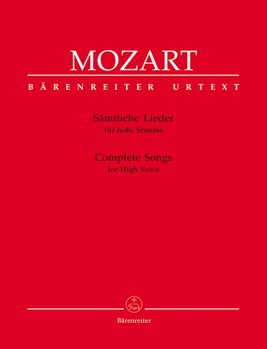 Mozart: Complete Songs for High voice published by Barenreiter