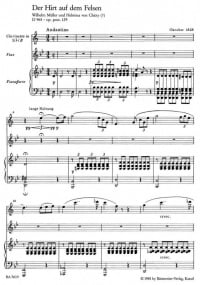 Schubert: The Shepherd on the Rock for High Voice, Clarinet and Piano published by Barenreiter