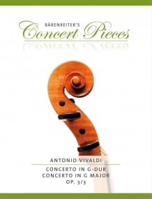 Vivaldi: Concerto G major Opus 3/3 RV310 published by Barenreiter