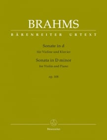 Brahms: Sonata in D Opus 108 for Violin published by Barenreiter