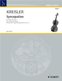 Kreisler: Syncopation for Violin published by Schott