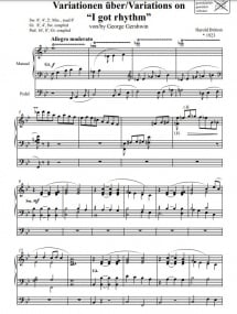 Britton: Variations on I Got Rhythm for Organ published by Butz