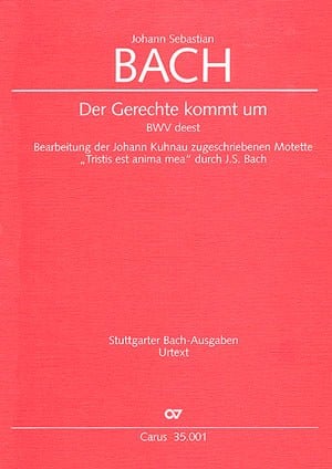 Bach: Der Gerechte kommt um published by Carus - Full Score