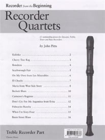 Recorder from the Beginning Quartets: Treble Recorder Part published by Chester