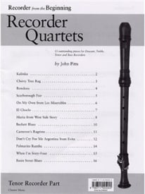 Recorder from the Beginning Quartets: Tenor Recorder Part published by Chester