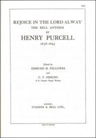 Purcell: Rejoice In The Lord Alway SATB published by Stainer & Bell