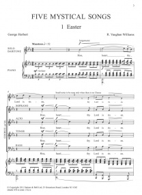 Vaughan Williams: 5 Mystical Songs published by Stainer and Bell - Vocal Score