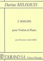 Milhaud: Sonata No 2 Opus 40 for Violin published by Durand