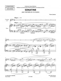 Sancan: Sonatine for Clarinet published by Durand