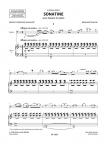 Tansman: Sonatine for Bassoon published by Eschig