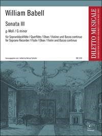 Babell: Sonata No 3 in G Minor for Descant Recorder published by Doblinger