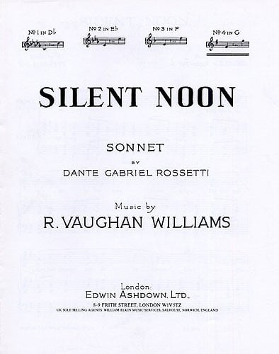 Vaughan-Williams: Silent Noon Key G published by Edwin Ashdown
