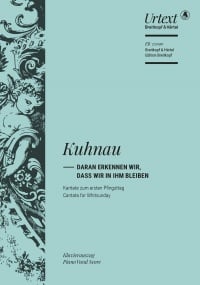 Kuhnau: Daran erkennen wir, dass wir in Ihm bleiben (Cantata for Whitsunday) published by Breitkopf - Vocal Score