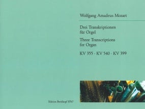 Mozart: Three Organ Transcriptions published by Breitkopf