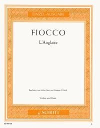 Fiocco: L'Anglaise for Violin published by Schott