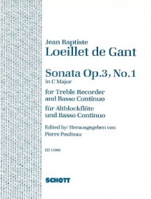 Loeillet: Sonata in C Opus 3/1 published by Schott