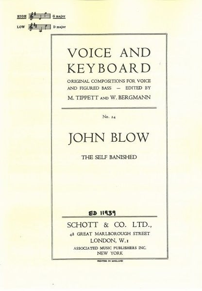Blow: The Self Banished for High Voice published by Schott