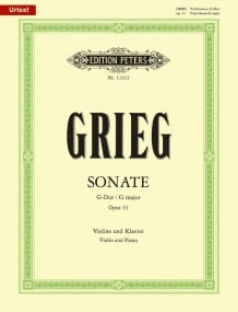 Grieg: Sonata No 2 in G Opus 13 for Violin published by Peters Edition
