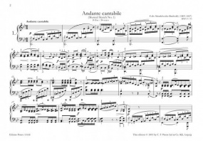 Mendelssohn: Musical Souvenirs for Piano published by Peters