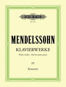 Mendelssohn: Complete Piano Works Volume 4 published by Peters