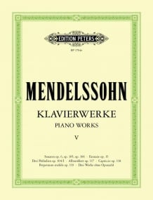 Mendelssohn: Complete Piano Works Volume 5 published by Peters
