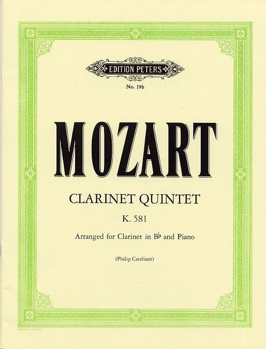 Mozart: Clarinet Quintet K581 published by Peters