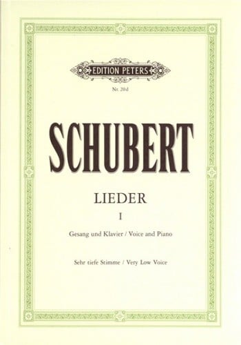 Schubert: Complete Songs Volume 1 Extra Low Voice published by Peters Edition