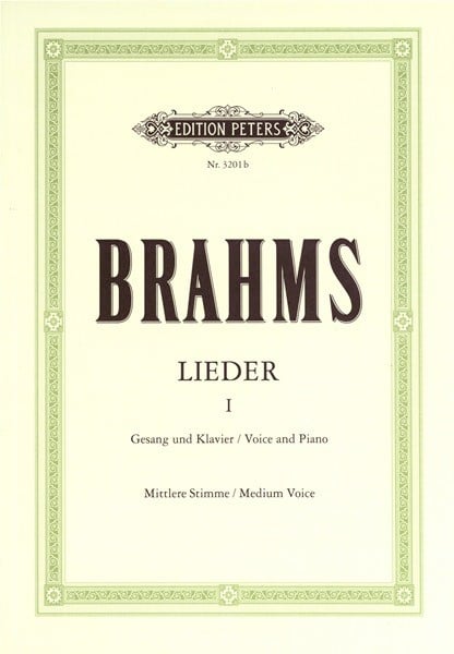 Brahms: Complete Songs Volume 1 for Medium Voice published by Peters Edition
