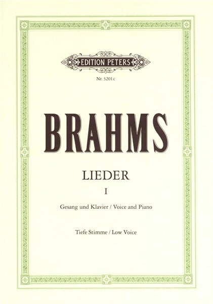 Brahms: Complete Songs Volume 1 for Low Voice published by Peters Edition