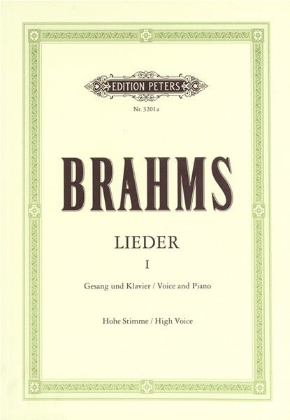 Brahms: Complete Songs Volume 1 for High Voice published by Peters Edition