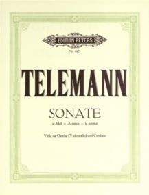 Telemann: Sonata in A Minor for Viola da Gamba published by Peters