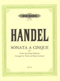 Handel: Sonata  cinque in Bb for Violin published by Peters